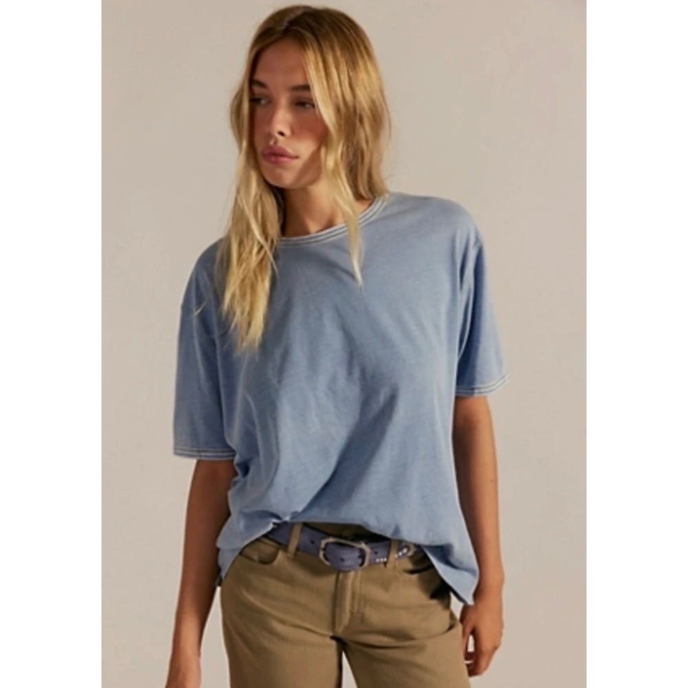 Free People We The Free Bad Habit Tee NWT in light indigo combo size mediuml
